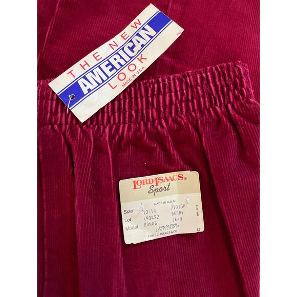 80's (1987) Vintage New with Tags, Lord Isaacs Sport Corduroy, Sz 13/14 - Picture 6 of 7